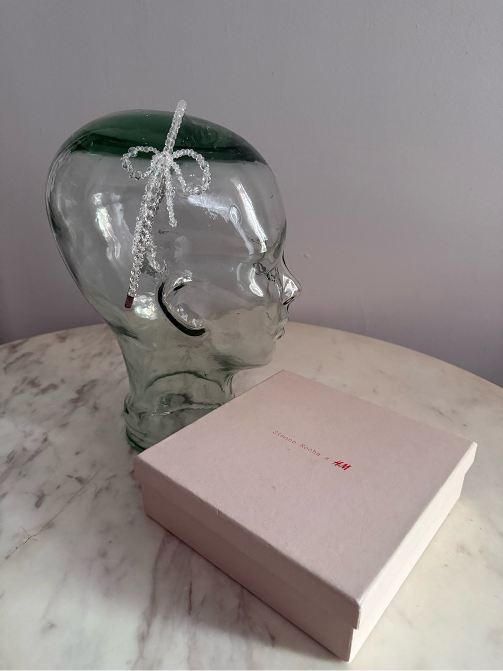 *NWT* Simone Rocha Charming Coquette Clear Crystal Bow Headband OS Romantic Lux